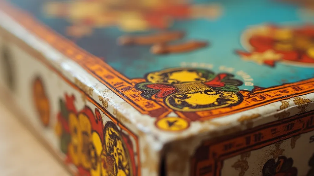 Comparison of printing quality on vintage board game boxes