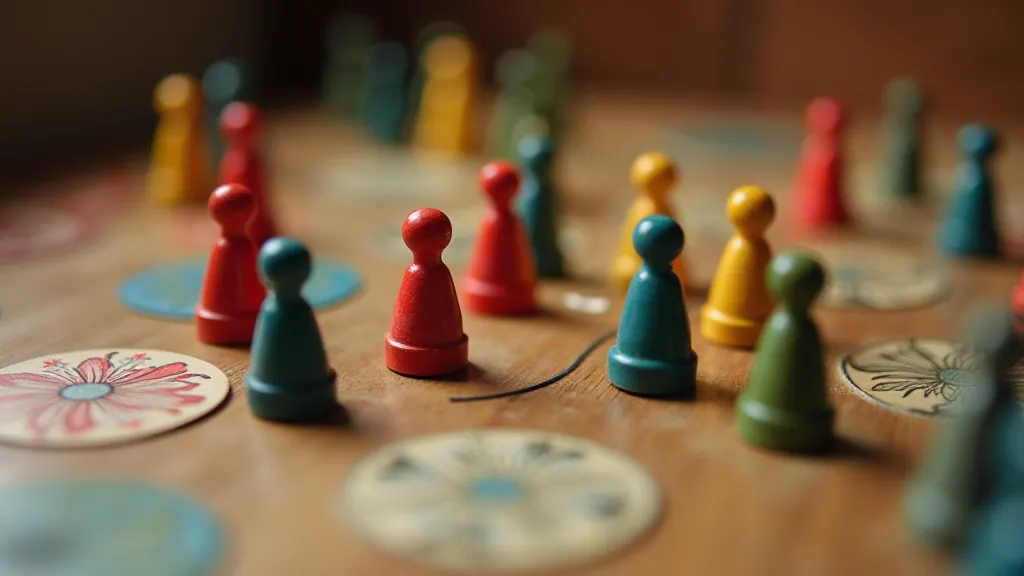 Vintage board game pieces