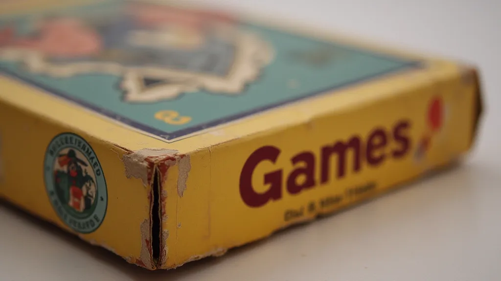 Vintage game box showing wear and tear