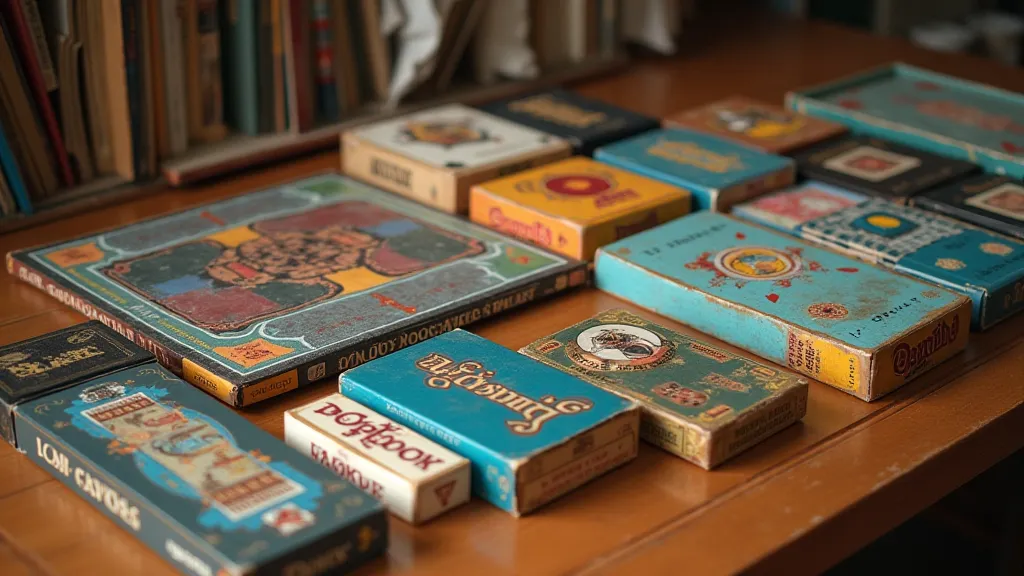 Vintage board game box collection