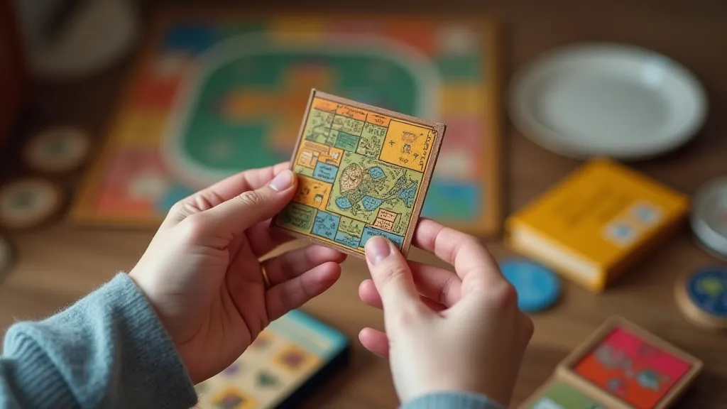 Hand holding a vintage board game piece