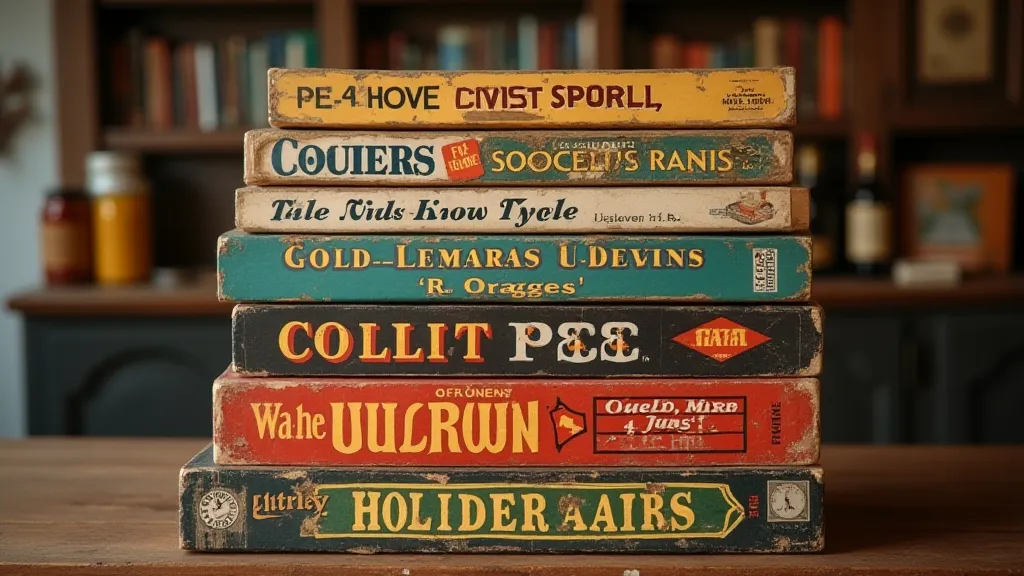 Stack of vintage board games