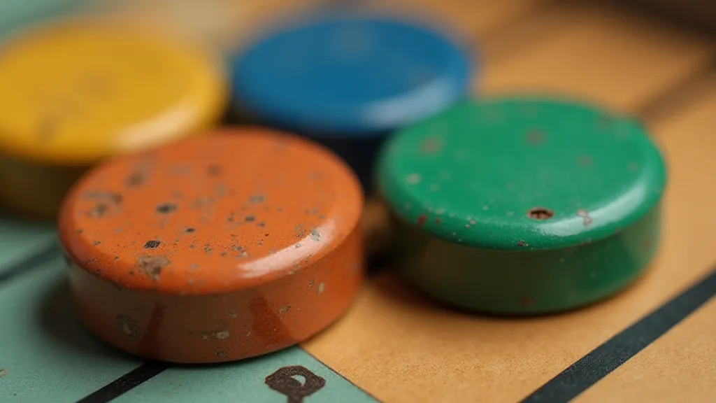 Comparison of vintage and modern game pieces